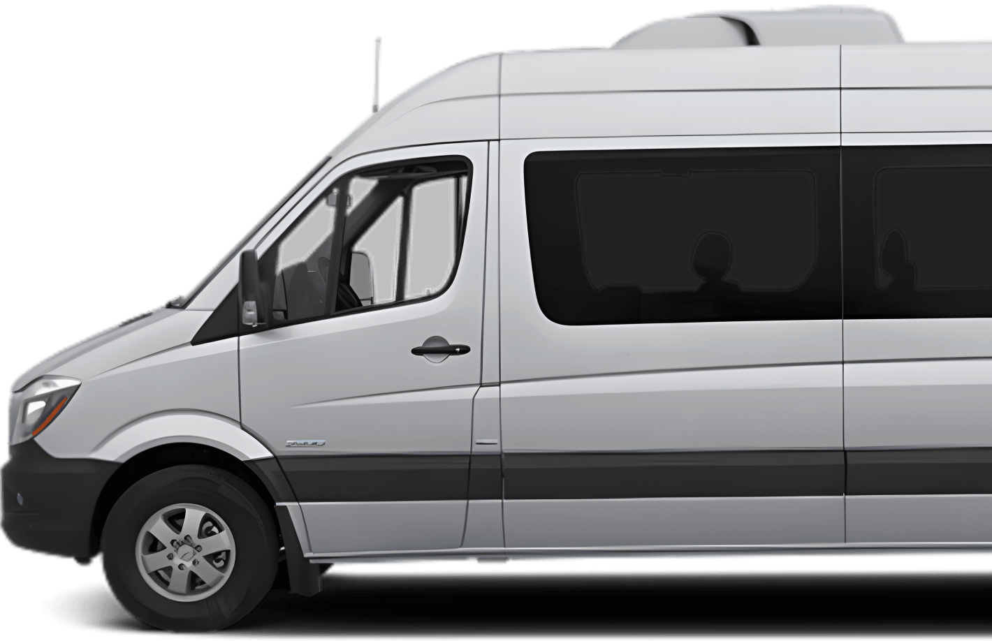 silver mercedes-benz minicoach for team outings