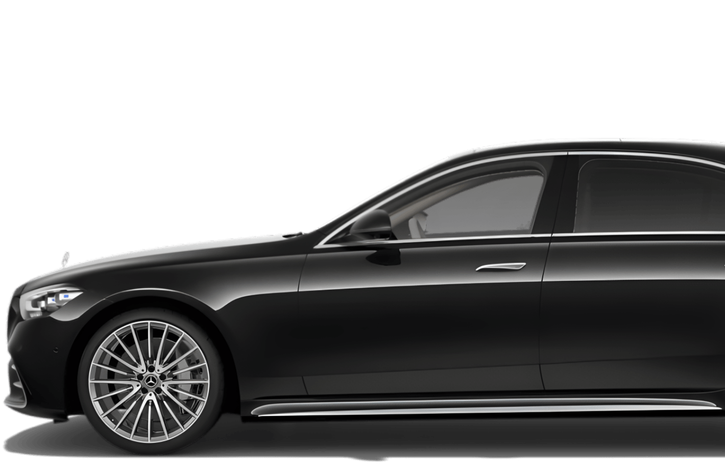 black mercedes-benz s-class saloon for vips