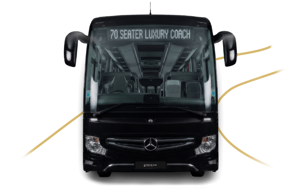 Luxury 70 seater mercedes-benz coach.